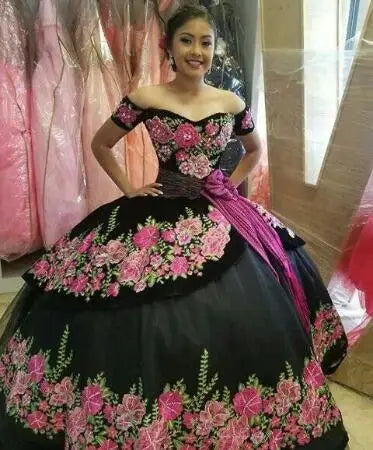 Floor Length off shoulder Applique Quinceanera Dress