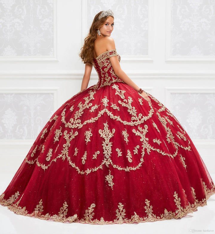 Sequins Lace Up Floor Length Quinceanera Dress