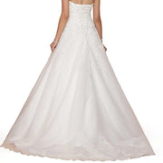 Floor Length Applique Sleeveless A-line Wedding Dress