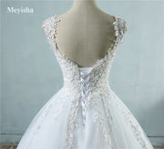 ZJ9076 Ball Gown Spaghetti Straps White Ivory Tulle Pearls Bridal Dress For Wedding Dresses 2023 Marriage Customer Made