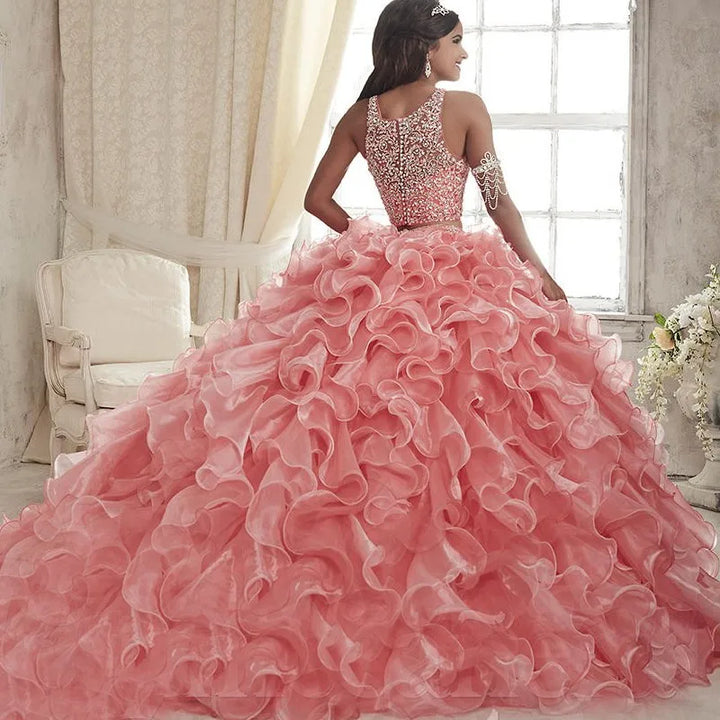 Two Piece Ball Gown Sweet 15 16 Quinceanera Dress