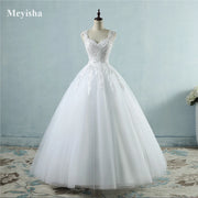 ZJ9076 Ball Gown Spaghetti Straps White Ivory Tulle Pearls Bridal Dress For Wedding Dresses 2023 Marriage Customer Made