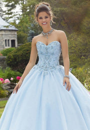 Beaded Appliques Puffy Quinceanera Dress