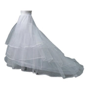 2 Hoops with Chapel Train Underskirt Bridal Petticoat