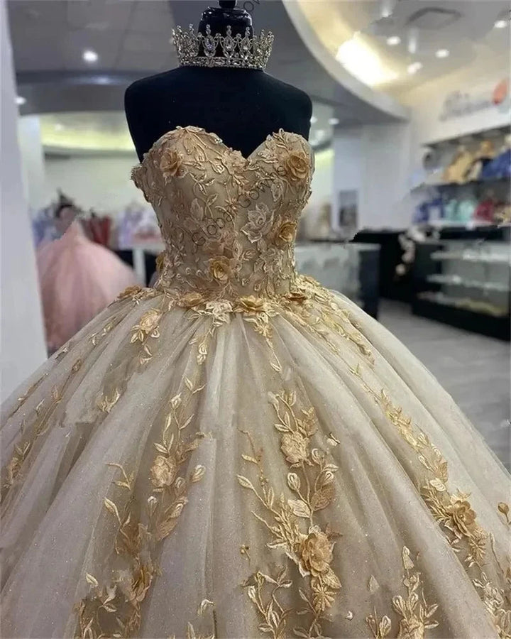 Champagne Princess Quinceanera Dress