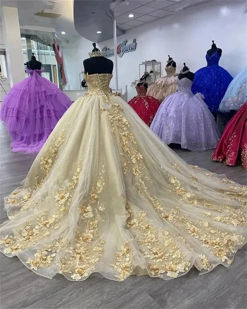 Champagne Princess Quinceanera Dress