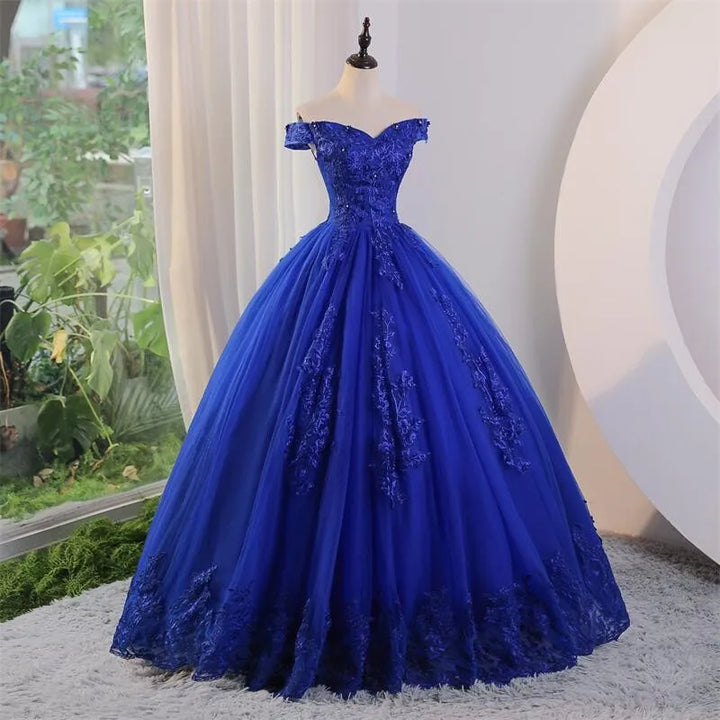 Luxury Lace Off Shoulder \Part\y Prom\ Quinceanera  Dress Set Two