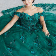 Emerald Green Quinceanera Dress With Cape