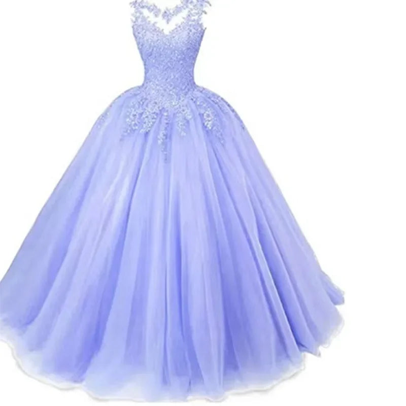 Long Classic Sweet 16 Appliques Quinceanera Dress