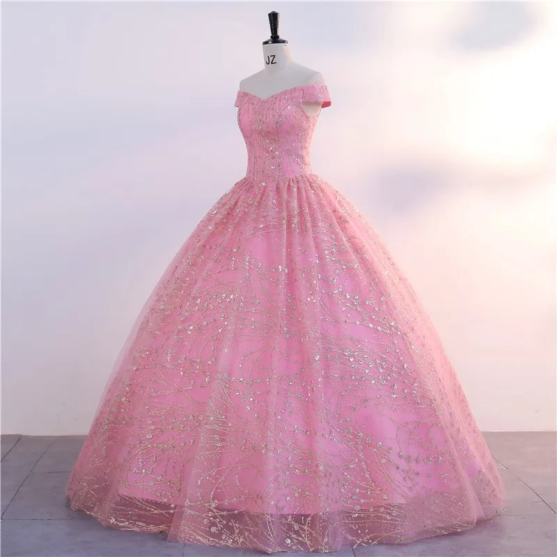 Off Shoulder Ball Gown Quinceanera Dress