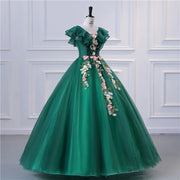 Sweet Flower Prom Ball Gown Quinceanera Dress