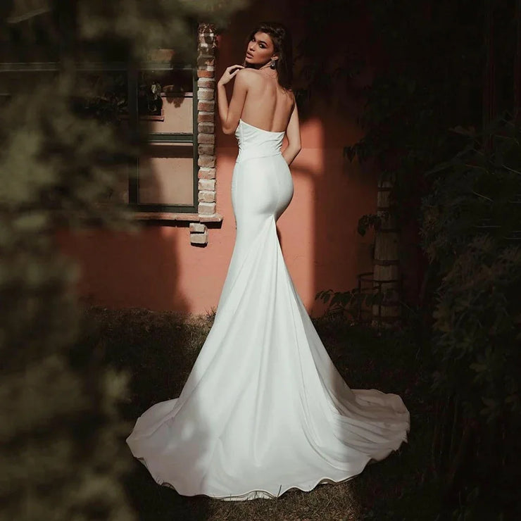 Sleeveless Detachable Skirt Mermaid Wedding Dress