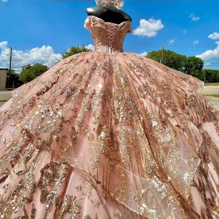 Off-the-Shoulder Ball Gown Quinceanera Dress