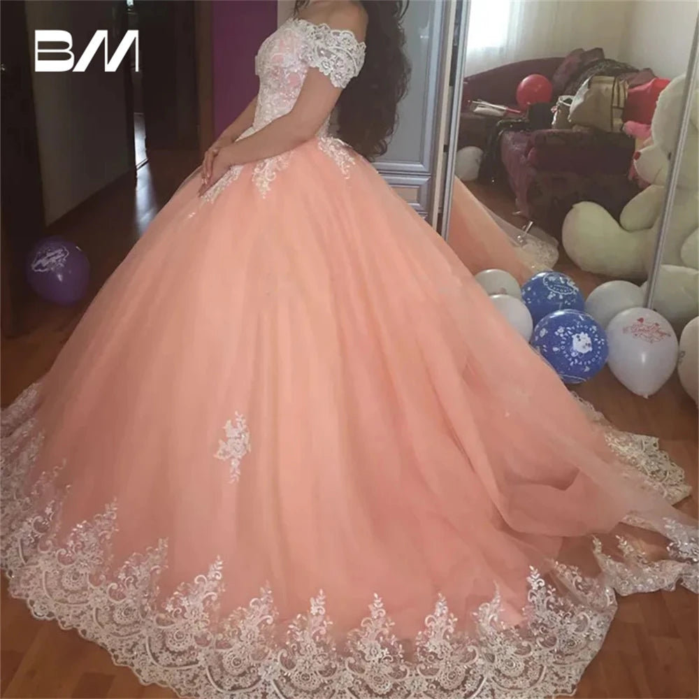 Sweet 16 Short Sleeves Quinceanera Dress