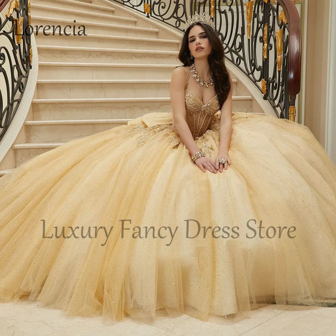 Mexican Champagne Quinceanera Dress