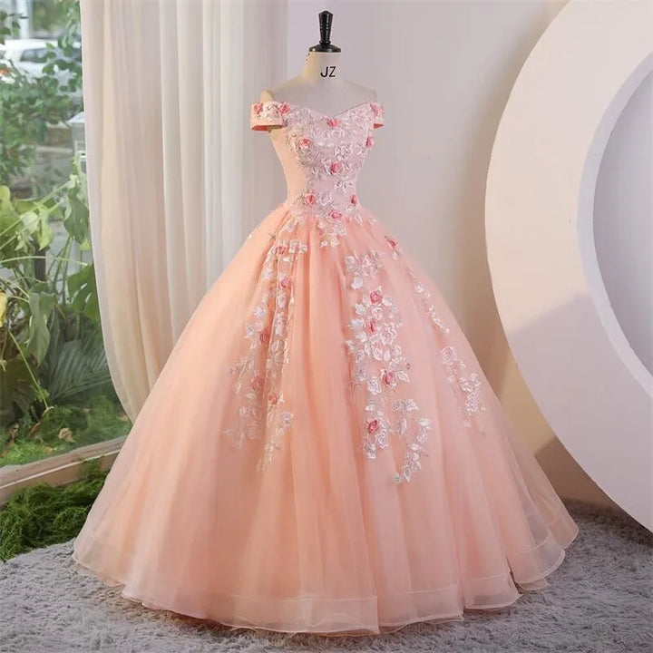 Luxury Lace Sweet Flower Quinceanera Dress