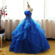 Luxury Lace Ruched Crystal Quinceanera Dress