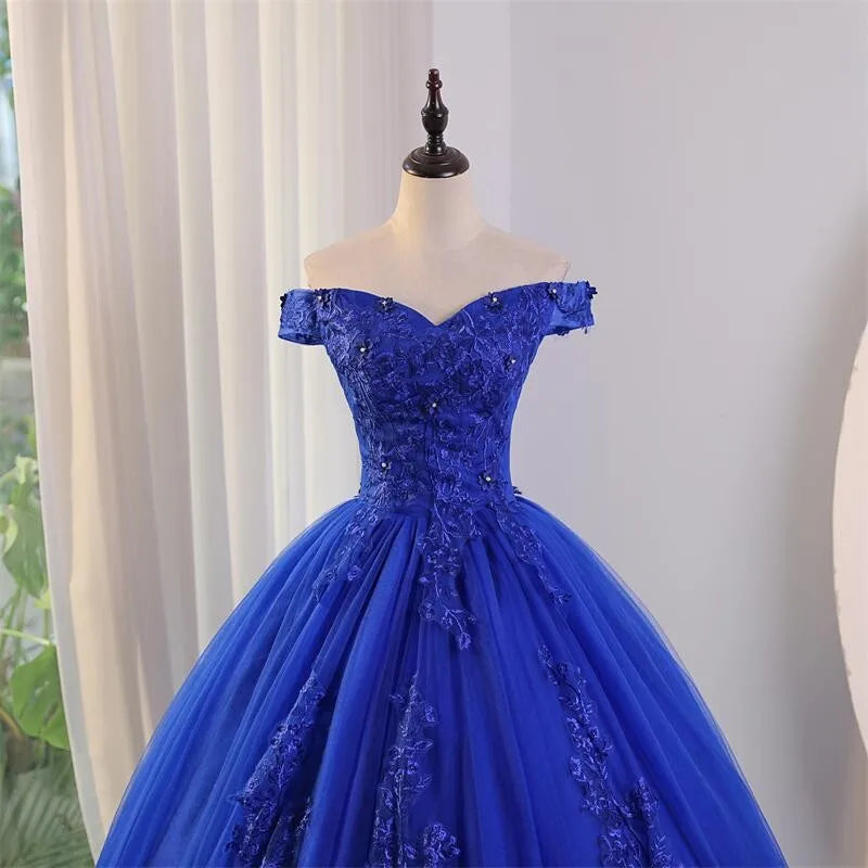 Luxury Lace Off Shoulder \Part\y Prom\ Quinceanera  Dress Set One