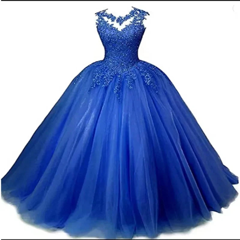 Long Classic Sweet 16 Appliques Quinceanera Dress