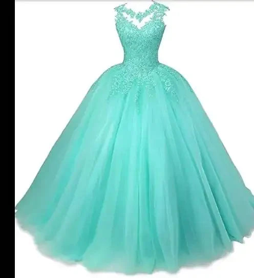 Long Classic Sweet 16 Appliques Quinceanera Dress