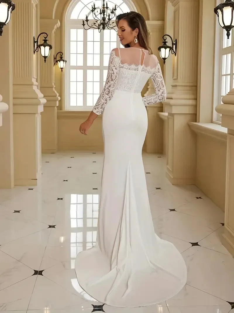 Elegant Long Sleeves Mermaid Wedding Dress