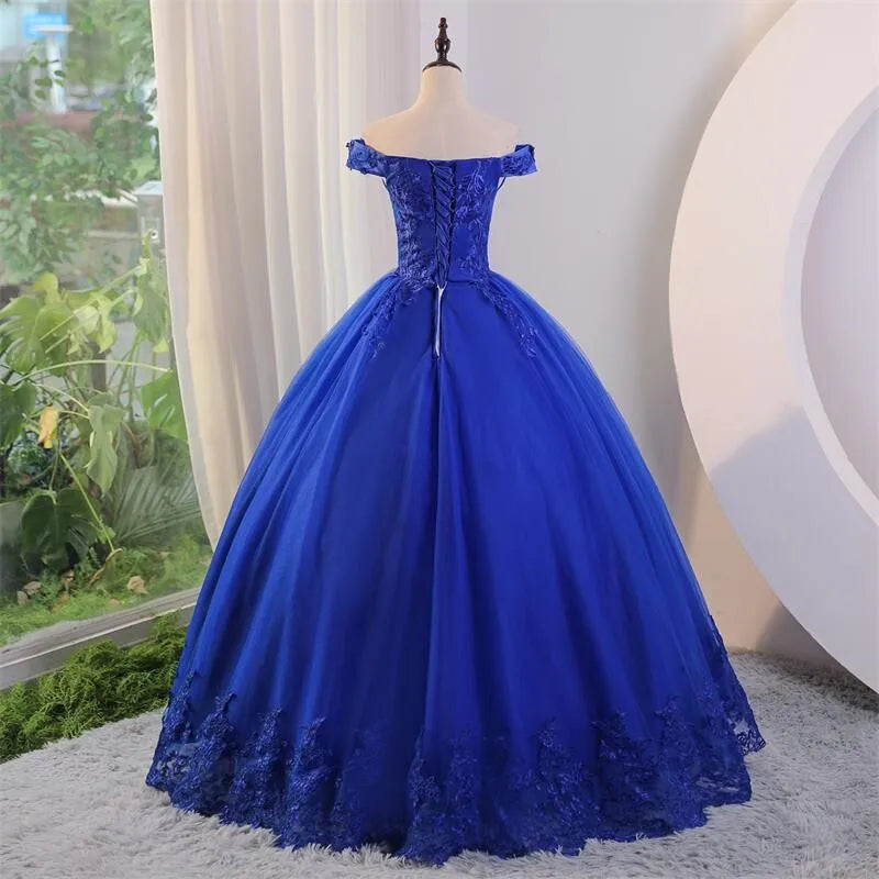 Luxury Lace Off Shoulder \Part\y Prom\ Quinceanera  Dress Set Three