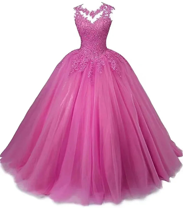 Long Classic Sweet 16 Appliques Quinceanera Dress