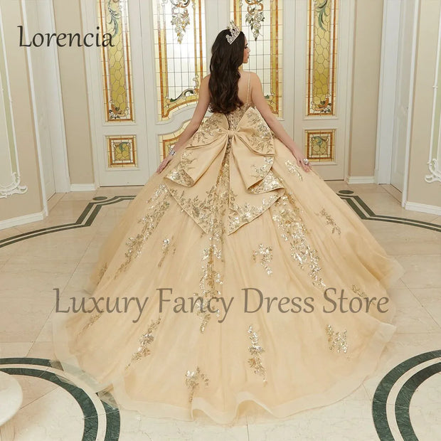 Mexican Champagne Quinceanera Dress