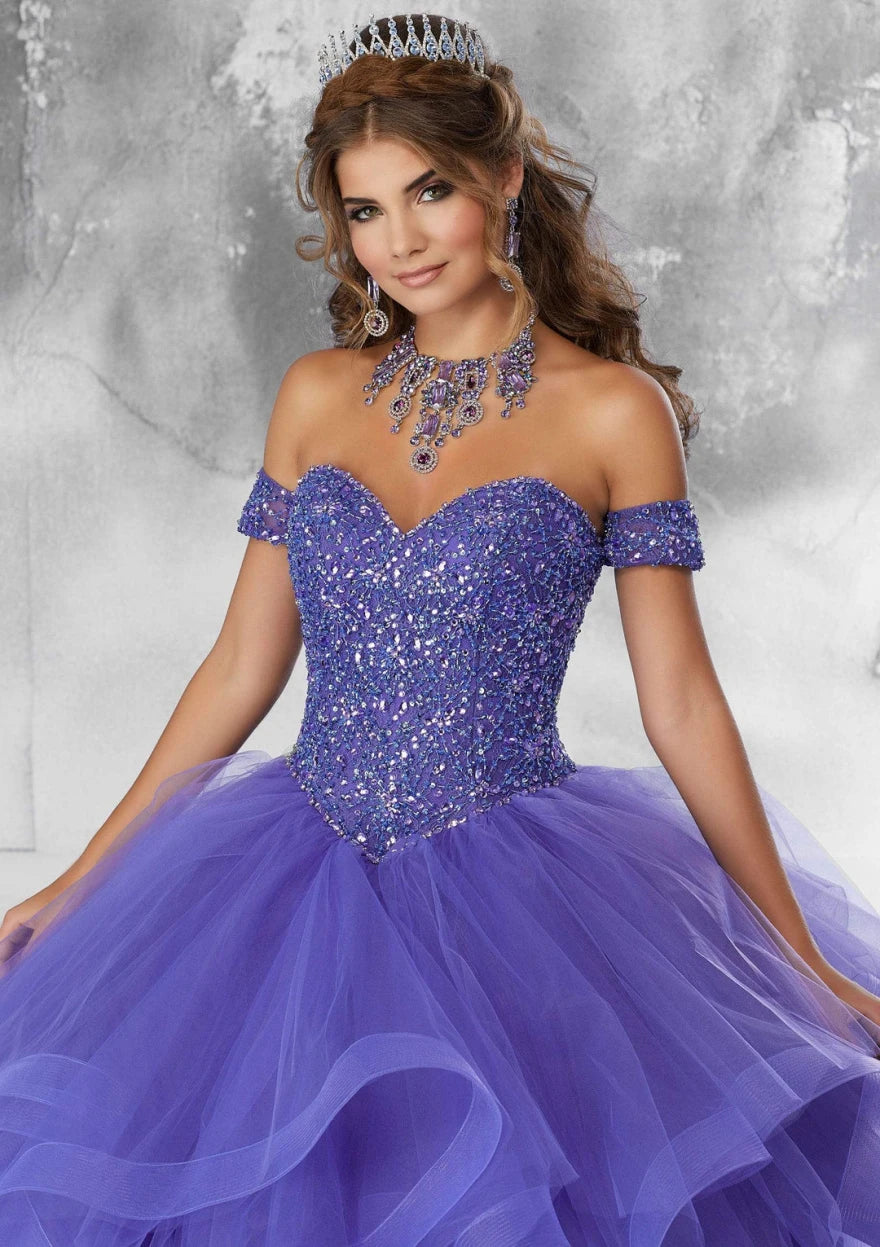 Puffy Beaded Sequins Sweet 16 Quinceanera Dress