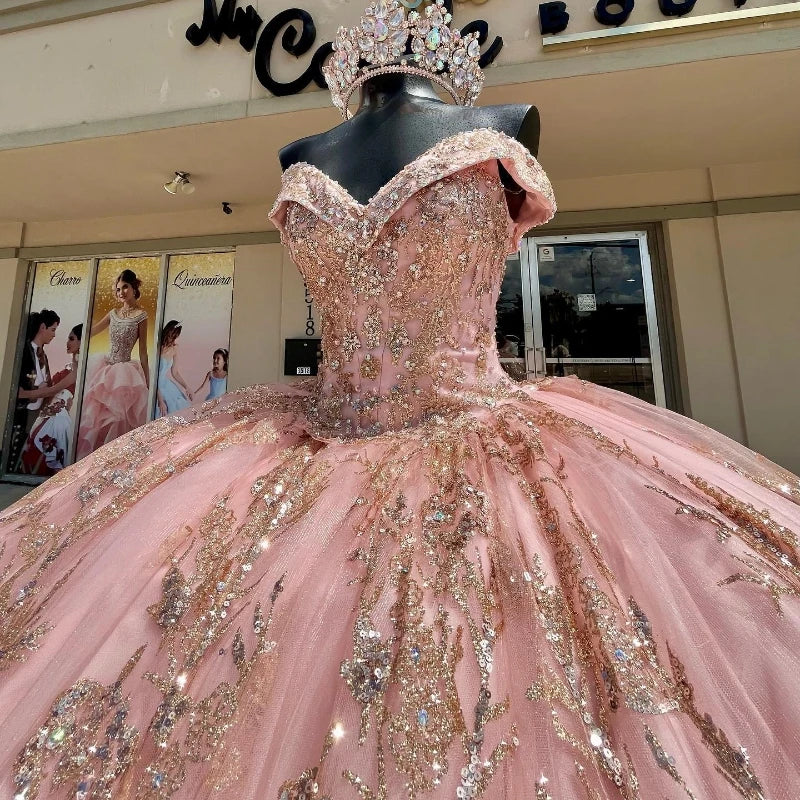 Off-the-Shoulder Ball Gown Quinceanera Dress