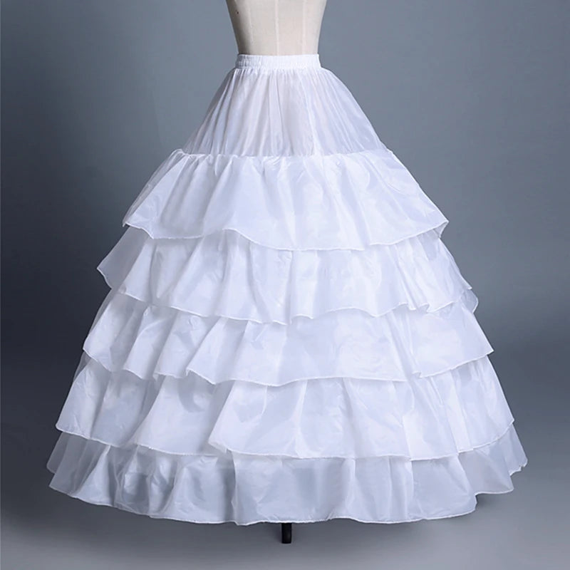 4 Hoop Skirt-5 Ruffles Layers Petticoat