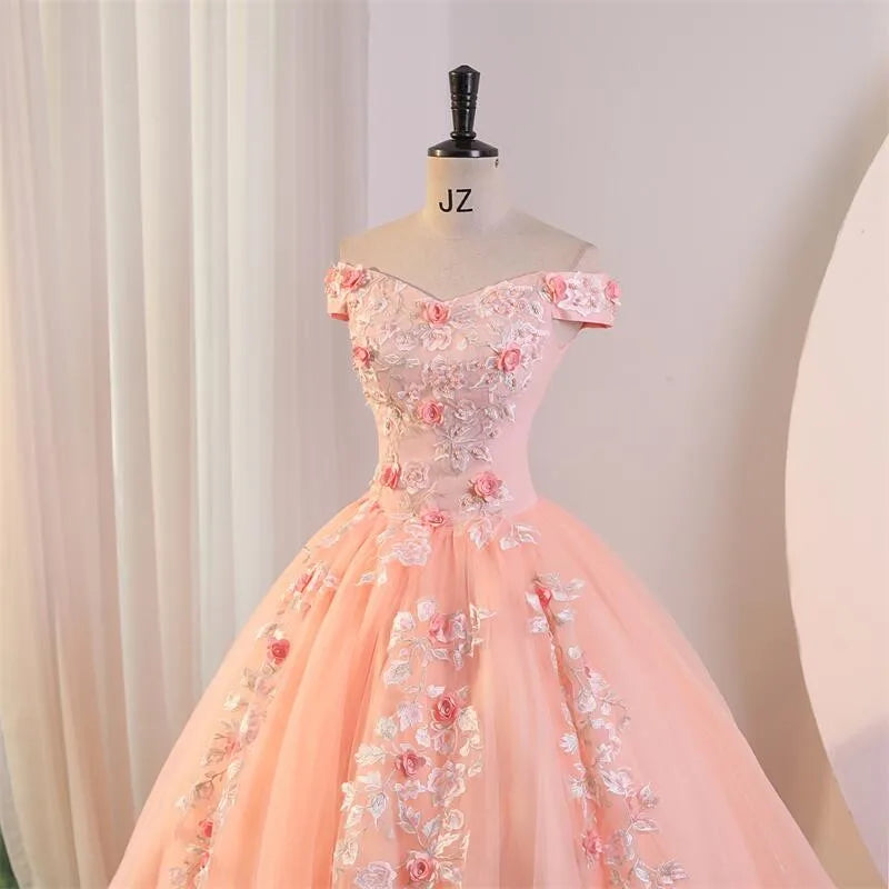 Luxury Lace Sweet Flower Quinceanera Dress