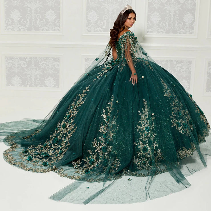 Green Applique Lace Ball Gown & Quinceanera Dress