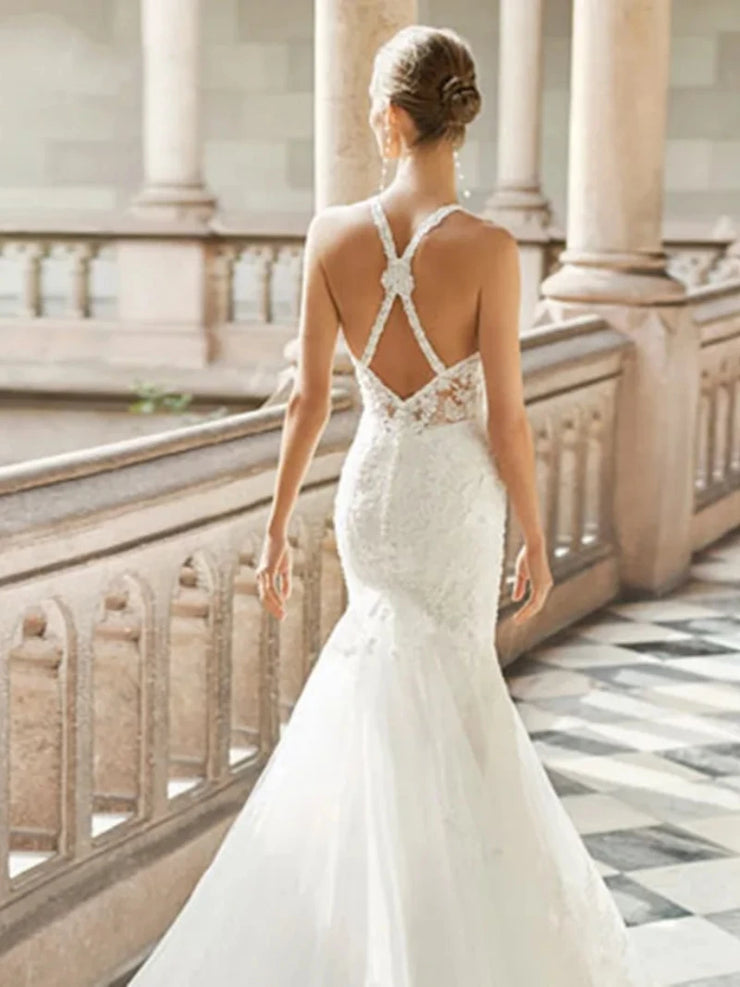 Romantic Luxury Wedding Dresses Sweetheart Bridal Gowns 2024 Spaghetti Straps Vintage Mermaid Lace Appliques  Vestidos De Novia