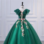 Sweet Flower Prom Ball Gown Quinceanera Dress