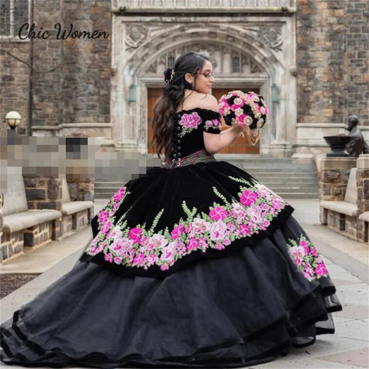 Floor Length off shoulder Applique Quinceanera Dress