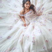 Sweet 16 Off Shoulder 3D Flower Quinceanera Dress