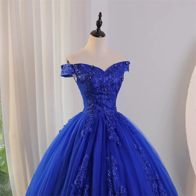 Luxury Lace Off Shoulder \Part\y Prom\ Quinceanera  Dress Set Two