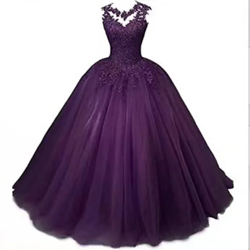 Long Classic Sweet 16 Appliques Quinceanera Dress