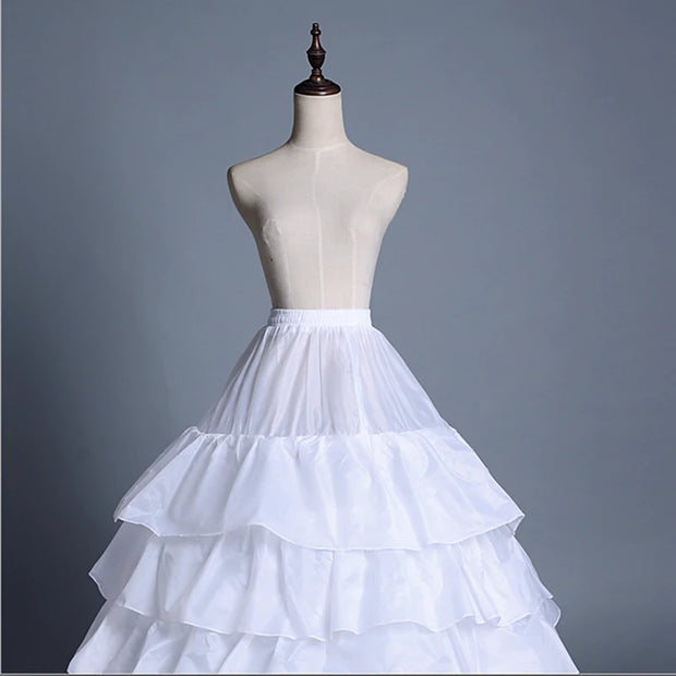 4 Hoop Skirt-5 Ruffles Layers Petticoat