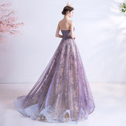 Strapless Purple Sequin Starry  Quinceanera Dress