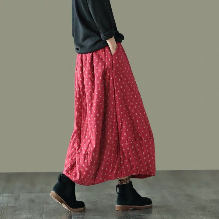 Printed Elastic Waist Plus Size Skirt