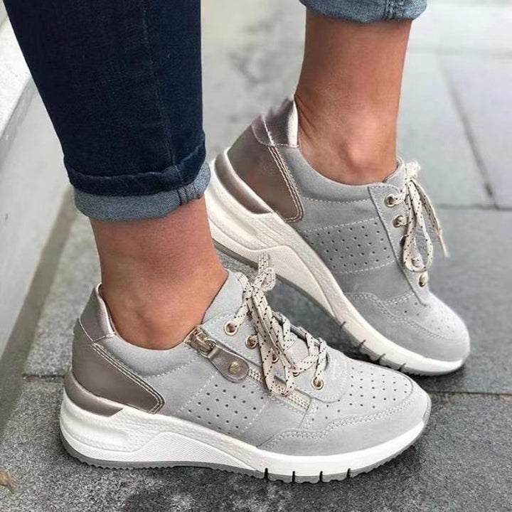 Women Lace-up  thick -sole comfort sneakers