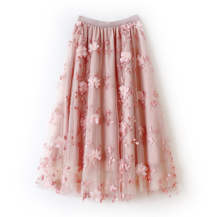 Mesh Embroidered Skirt