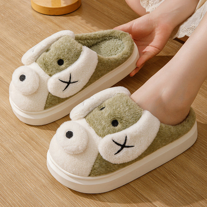 Cute Floppy Ears Dog Plush Non-slip  House Slippers