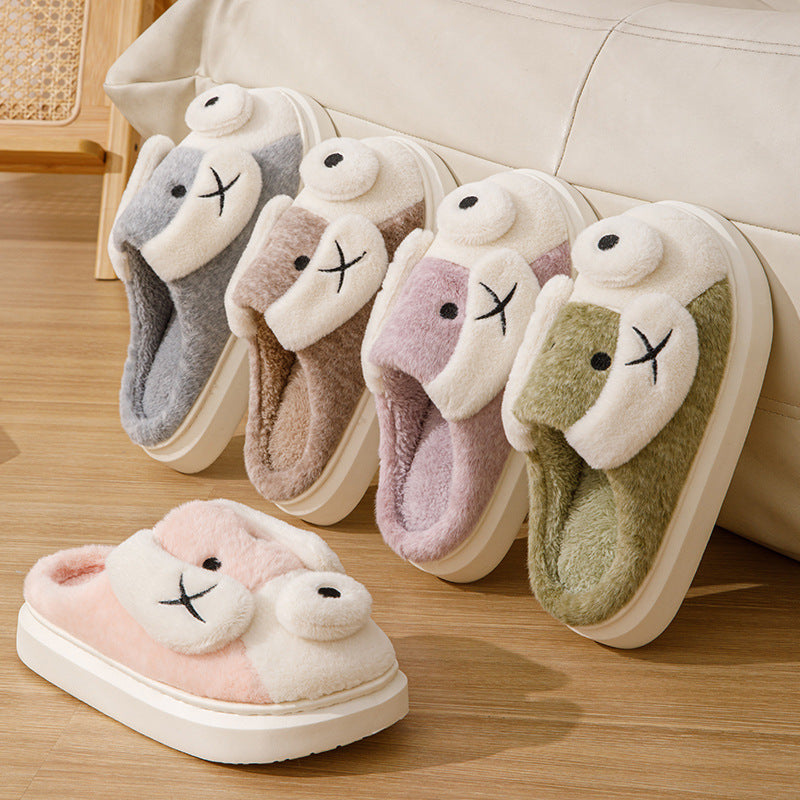 Cute Floppy Ears Dog Plush Non-slip  House Slippers