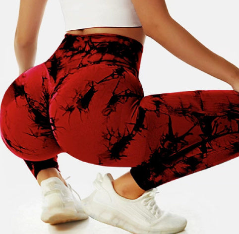 Tie-dyed Fitness High Waist Hip Lift Sports Leggings