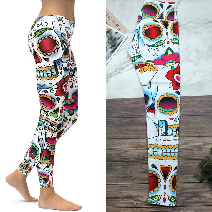 Skull Leggings Yoga Women's Sports Pants Fitness