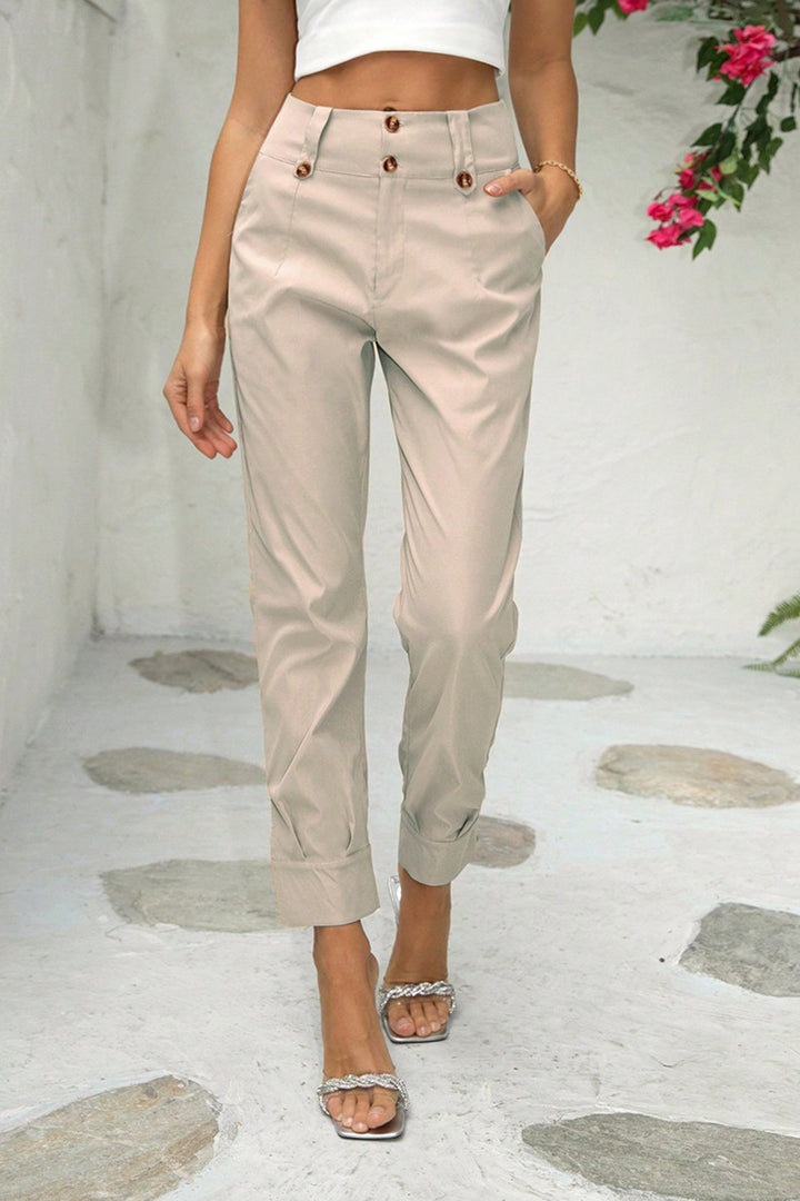 Straight Leg Pants with Pockets