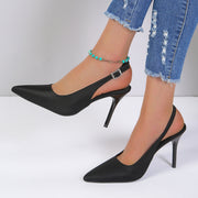 Pointed Toe Buckle Stiletto High Heels